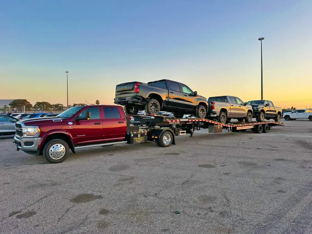buckeyetrailers 3 chevy trucks sunset